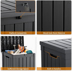ROJIK 51 Gallon Resin Deck Box, Lockable Waterproof Weatherproof Outdoor - Image 5