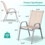 Patio Chairs Set of 4, All Weather Outdoor Dining Chairs | Stackable Dining - Image 3