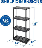 Gracious Living 4 Pack Light Duty Storage Shelves, Knect-A-Shelf 4-Shelf - Image 3