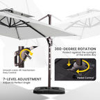 10x10 FT Outdoor Cantilever Patio Umbrella - Image 3