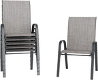 Amopatio Patio Chairs Set of 6, Outdoor Stackable Dining Chairs by Amopatio