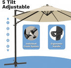 Devoko 10ft Cantilever Patio Umbrella, Round Large Outdoor Umbrella - Image 5