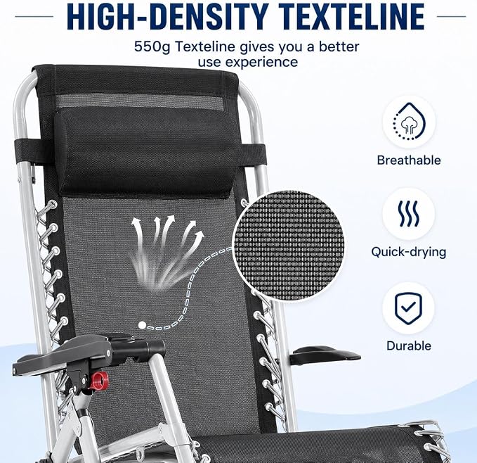 Yaheetech 26" Zero Gravity Chair Adjustable, - Image 6