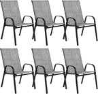 Patio Chairs Set of 6, Breathable Textilene, Weatherproof Frame, Quick Setup - Image 7