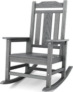 SERWALL Outdoor Rocking Chair, HDPE Rocking Chair Outdoor, Unique Gray by SERWALL