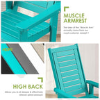 GREENVINES Oversized Outdoor Rocking Chairs Set of 2, HDPE Rocker, Aqua | 21.7" - Image 8