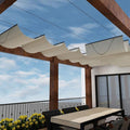 Windscreen4less 3' x 27' Retractable Sun Shade Canopy Cover Sliding Wave Shade by Windscreen4less