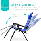 Best Choice Products Set of 2 Adjustable Steel Mesh Zero Gravity Lounge Chair - Image 4