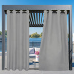 Easy-Going Outdoor Curtains for Patio 6 Panels, 54x96 inch, Light Grey | - Image 3