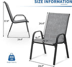 Patio Chairs Set of 4, Outdoor Stackable Dining Chairs | All Weather Textilene - Image 2