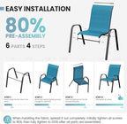 Patio Dining Chairs Set of 4, Stackable Dining Chairs High Back, Breathable - Image 7