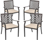 Outdoor Stackable Patio Metal Dining Chairs 4-Piece Set by Aoodor