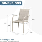 DIFY Patio Dining Chairs Set of 2, Stackable Outdoor Metal Chairs - Image 3