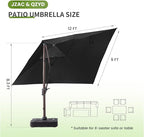 JZAC & QZYD 9x12 FT Cantilever Offset Patio Umbrella - Image 4