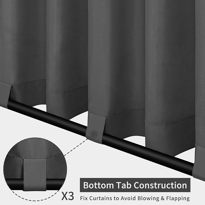 Easy-Going Outdoor Patio Curtains 2 Panels, 54x120 inch, Porch and Pergola - Image 3
