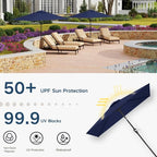 6.5' x 10' Rectangular Patio Umbrella Large Outdoor Market Umbrella w/UV - Image 6