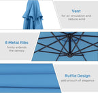 Outsunny 10' Cantilever Hanging Tilt Offset Patio Umbrella | UV & Water - Image 5