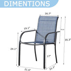 Stackable Patio Chairs Set of 8, Outdoor Dining Chairs - Image 2