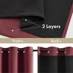 MIULEE Burgundy Red 100% Blackout Curtains - Image 3