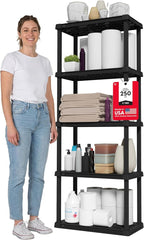 IRIS USA Plastic Storage Shelves |Made in USA| 64"H x 24"W x 12"D by IRISUSA