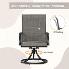 Outdoor 360-degree Swivel Dining Chairs Set of 4, Ergonomic Designed, Breathable - Image 4