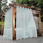 BONZER Sheer Outdoor Curtains for Patio Waterproof 2 Panels | Wide Grommet by Bonzer