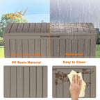 PatioZen 85 Gallon Deck Box Outdoor, Weatherproof Resin Patio Storage Box - Image 7