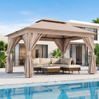 10'x12' Outdoor Gazebo, Heavy Duty Metal Frame Patio Canopy by LAUSAINTHOME
