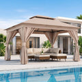 10'x13' Outdoor Gazebo, Heavy Duty Metal Frame Patio Canopy by LAUSAINTHOME