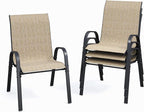 Patio Dining Chairs Set of 4, Outdoor Stackable Dining Chairs High Back by VonzoyHome