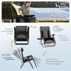 PHI VILLA Padded Zero Gravity Chair Set of 2, Cup Holder, 28in Seat, Supports - Image 8