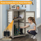 PetsCosset Small Outdoor Storage Cabinet, Wood & Plastic Potting Bench Table - Image 3