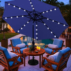 9 ft Solar Umbrella 32 LED Lighted Patio Umbrella Table Market Umbrella - Image 6