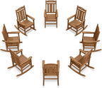 Oversized Outdoor Rocking Chairs Set of 8, 380lbs Heavy-Duty Large Patio Rocker by CIOKEA