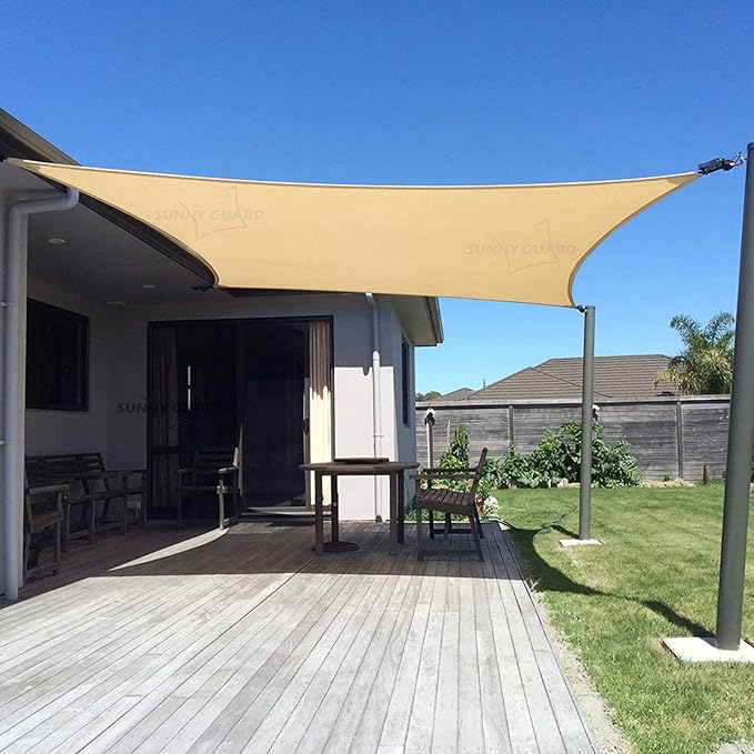 SUNNY GUARD Custom Size 10'x15' Sand Sun Shade Sail Rectangle UV Block Shade by SUNNYGUARD