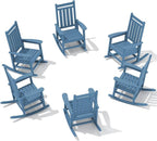 SERWALL Outdoor Rocking Chair Set of 6, Patio Rocking Chairs by SERWALL