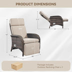 Zero Gravity Wicker Patio Recliner Chair - Image 2