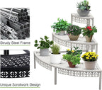 aboxoo 3-Tier Metal Plant Stand, Quarter Round Stair-Step Corner Shelf | Holds - Image 8