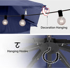 10'x10' Outdoor Gazebo with 50FT String Lights, Metal Heavy Duty Patio Canopy - Image 4