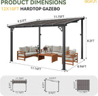 Aoxun 10' x 12' Gazebo for Patio, Gazebo Pergola - Image 2