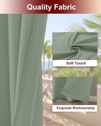 Grommet Outdoor Curtains for Patio Waterproof 8 Pcs 54x84 In Sage Green | - Image 4