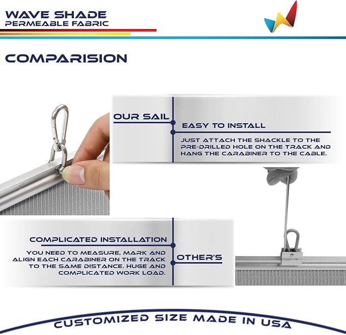 Windscreen4less 3' x 12' Retractable Sun Shade Canopy Cover Sliding Wave Shade - Image 5