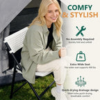 White Folding Chairs 4-Pack, Mesh Injection Molded Plastic - Image 4