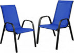 Stackable Patio Chairs Set of 1/2/4, Heavy Duty Metal Frame & Teslin Fabric - Image 9
