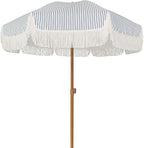 AMMSUN 7ft Patio Umbrella with Fringe Outdoor Tassel Umbrella UPF50+ Premium by AMMSUN