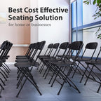 4 PACK White Foldable Plastic Chair | Folding & Stackable | 350 lbs Capacity - Image 5