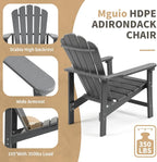 Oversized Stackable Adirondack Chair Set of 4, HDPE Fire Pit Chair | All-Weather - Image 4