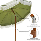 AMMSUN 7ft Patio Umbrella with Fringe Outdoor Tassel Umbrella UPF50+ Premium - Image 4