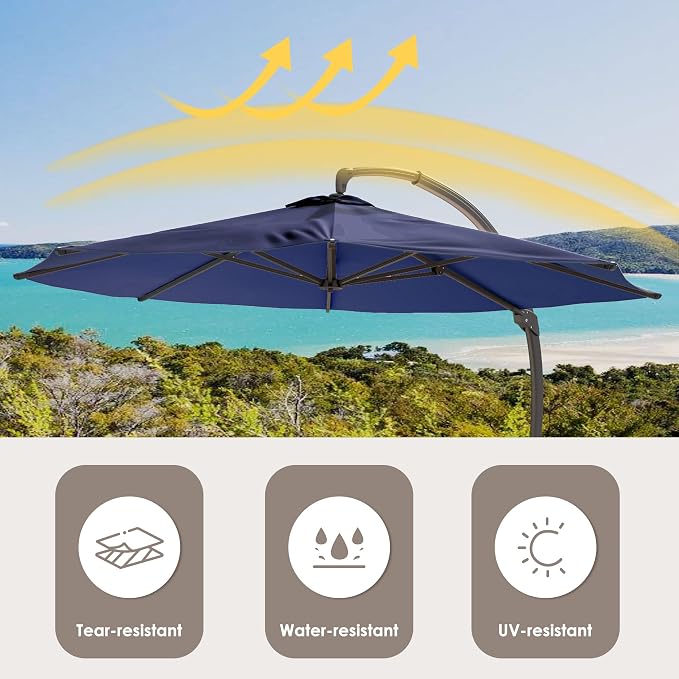 11FT All Aluminum Cantilever Patio Umbrella - Image 8