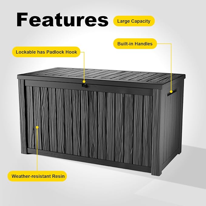 PatioZen 200 Gallon Deck Box, Outdoor Storage Box, Outdoor Storage Box - Image 5